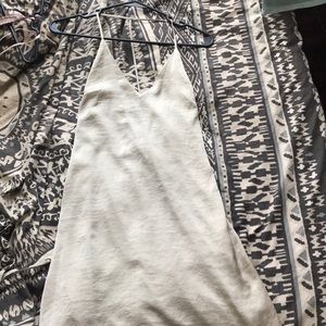 gold silk slip dress